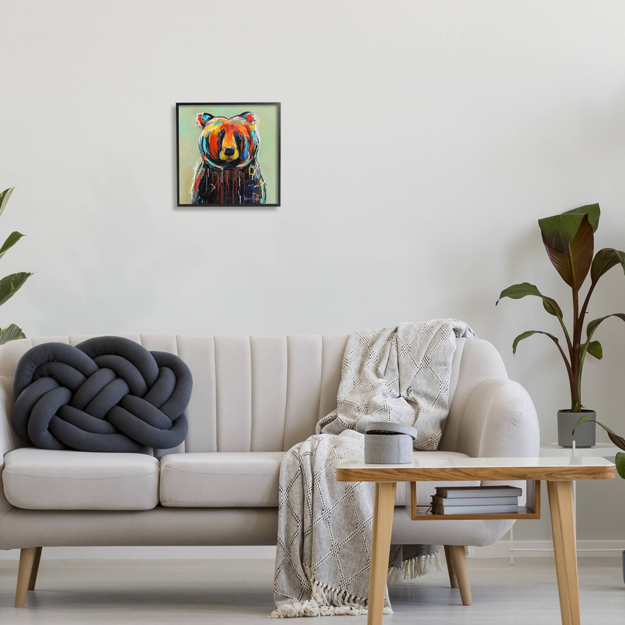 Stupell Industries Abstract Urban Bear Graffiti Framed Giclee Art
